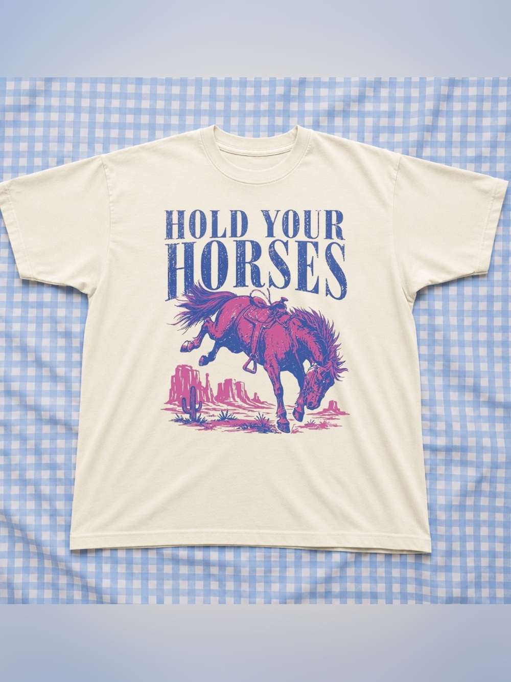 Off White Hold Your Horses Graphic Tee For Unisex
